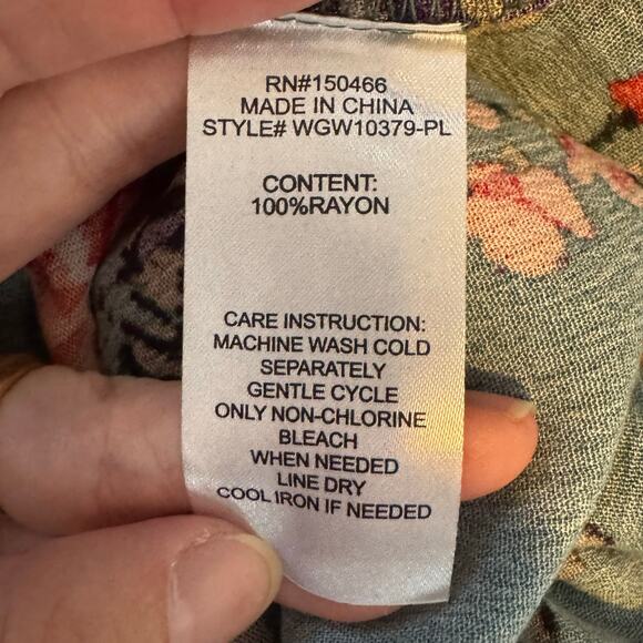 Market & Spruce Prat Sleeveless Green Floral Henley Blouse Rayon Women’s 2X NWOT - Picture 7 of 7